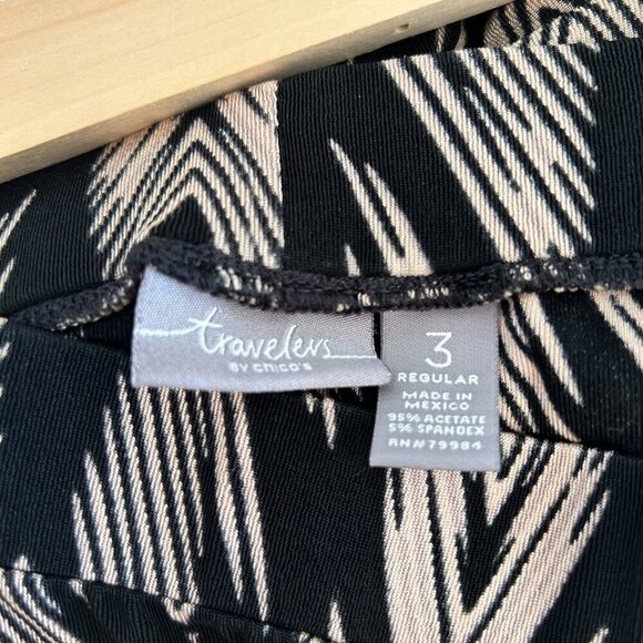 Chicos Travelers Pants Wide Leg Print Palazzo Pants Deco - Picture 6 of 6